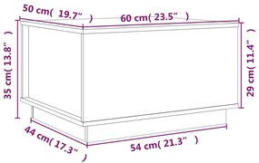 Mesa de centro 60x50x35 cm pinho maciço