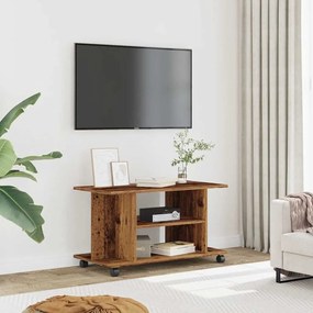 Móvel de TV com rodas 80x40x45 cm deriv. madeira madeira velha