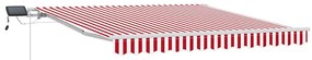 Toldo Retrátil Vermelho e branco 300 x 250 cm Vermelho e branco