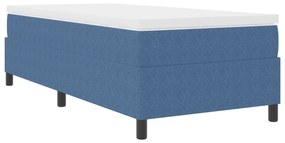 Cama Box com Colchão Azul 80x200 cm Tecido Corduroy