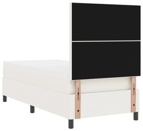 Cama Box Spring com Colchão Creme 80x200 cm Tecido de Veludo Cotelê