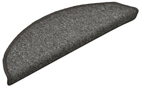 Tapete/carpete para degraus 15 pcs 56x17x3 cm cinza-escuro