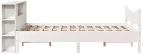 Cama sem colchão 150x200 cm madeira de pinho maciça branco