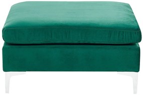 Sofá em formato de U com 6 lugares em veludo verde e repousa-pés EVJA Beliani
