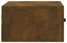 Mesa de cabeceira de parede 35x35x20 cm cor carvalho fumado
