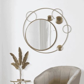 ESPELHO DE PAREDE PLANET 90X3X83 CM DOURADO