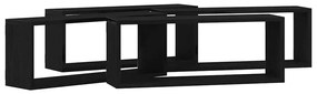 Conjunto de Prateleiras vidaXL de 4 - Carvalho Preto - 60x15x23 cm - F