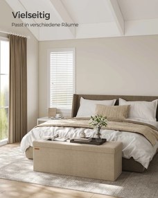 Banco com espaço de arrumação 38 x 110 x 38 cm castanho-camelo