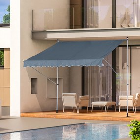 Toldo Manual Dobrável de Alumínio Altura regulável com Manivela Toldos impermeáveis ao ar livre Toldos do pátio 3x1.5m