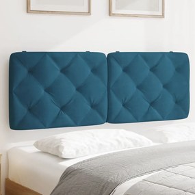 vidaXL Almofadão de cabeceira 120 cm veludo azul