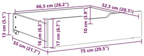 Gavetas para cama com rodas 2 pcs 75x55x17 cm pinho maciço