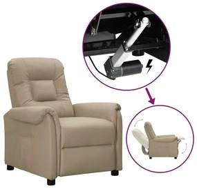 vidaXL Poltrona elevatória couro artificial cappuccino