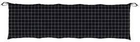 Almofadões p/ banco de jardim 2 pcs tecido oxford xadrez preto