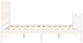 Cama sem colchão 120x200 cm madeira de pinho maciça branco