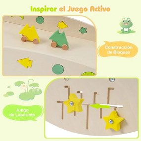 Conjunto triangular 7 em 1 de escalada para crianças pequenas com rampa, escada e arco Conjunto Montessori em madeira Verde
