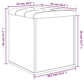 Banco de arrumação 42x42x45 cm derivados de madeira branco