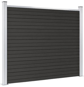 Painel de cerca 180x146 cm WPC cinzento