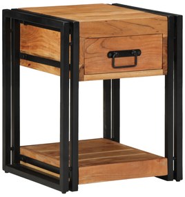 vidaXL Conjunto de 2 mesas de cabeceira 40x40x50 cm Madeira de acácia sólida