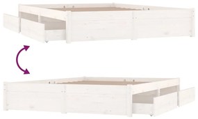 Estrutura de cama c/ gavetas 140x190 cm branco