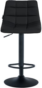 Banco de bar Jerry em couro sintético com estrutura preta 87-108,5 x 43 x 46,5 cm Preto