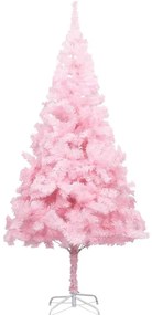 Árvore Natal artificial pré-iluminada c/ bolas PVC rosa