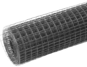 Cerca arame galinheiro 25x1 m aço c/ revestimento PVC cinzento