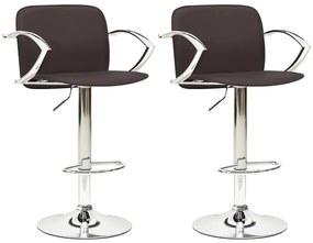vidaXL Bancos de bar 2 pcs couro artificial castanho