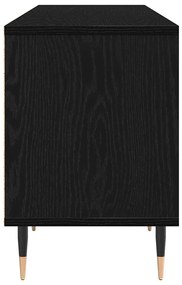 Armário de TV Carvalho Preto 150x30x44,5 cm Madeira Engenheirada