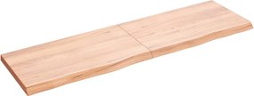 vidaXL Tampo de mesa 140x40x(2-4) cm carvalho tratado castanho-claro