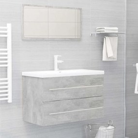 vidaXL 2 pcs conj. móveis casa de banho contraplacado cinzento cimento