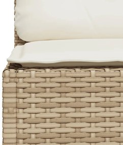 5 pcs conjunto de sofás p/ jardim com almofadões vime PE bege