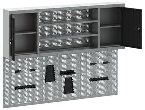 Conjunto de Armário de Ferramentas e Painel de Ferramentas de 6 Peças