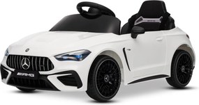 Carro elétrico para crianças Mercedes CLE 12V bateria de lítio, luzes LED, comando remoto de 2,4 GHz, ligação Bluetooth, licença ORIGINAL Branco