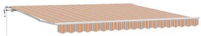 Toldo Retrátil Laranja / cinza / azul branco 400 × 300 cm