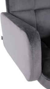 Banco de bar Los Angeles em veludo com estrutura branca 93-113 x 60 x 56 cm Cinzento escuro