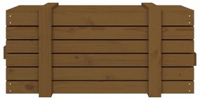 Caixa de arrumação 91x40,5x42 cm pinho maciço castanho mel