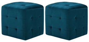 Mesas de cabeceira 2 pcs 30x30x30 cm veludo azul