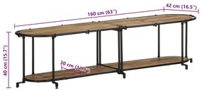Móvel de TV 160x42x40 cm madeira de mangueira áspera maciça