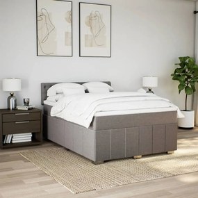 Cama com molas/colchão 140x190 cm tecido castanho-acinzentado