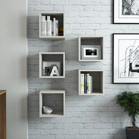 Prateleira de Parede Box – Creme – 30x24x30 cm (5 Peças)