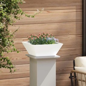 Vasos de Jardim - 5 Peças Brancas (40x40x15 cm) em Plástico