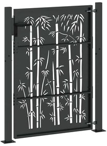 Portão de Jardim Preto 105 x 125 cm Aço com Revestimento em Pó