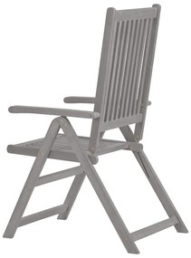 Cadeiras jardim reclináveis 2 pcs madeira acácia maciça cinza