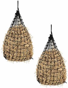 Redes para feno redondas PP 2 pcs 75x75 cm preto