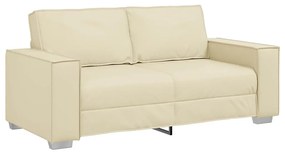 Sofá Loveseat vidaXL Creme 140 cm em Couro Sintético