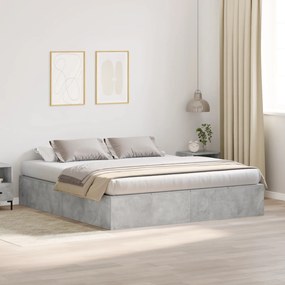 Cama de Armazenamento vidaXL Cinza Concreto 200x200 cm