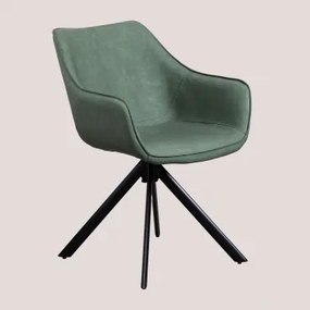 Cadeira de jantar em couro sintético Lucy Verde Cáqui & Negro - Sklum