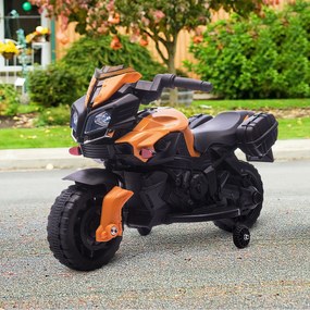 Moto Elétrica para Crianças a partir de 18 Meses 6V com Faróis Buzina 2 Rodas de Equilibrio Velocidade Máx. de 3km/h Motocicleta de Brinquedo 88,5x42,