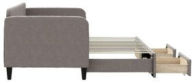 Sofá-cama c/ gavetão/gavetas 80x200 cm tecido cinza-acastanhado