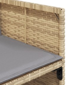 11 pcs conj. jantar jardim c/ almofadões vime PE bege misturado